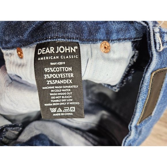 Dear John Women Size 27 Joyrich Comfort Skinny Distressed Embroidered Blue Jeans - Picture 7 of 12